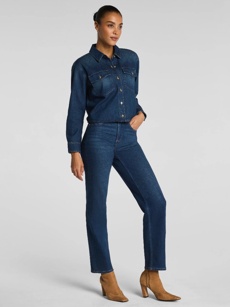 Nwt Petite Spanxshape Authentic 360 Midrise 90s Straight Leg Jeans - Small (4-6)